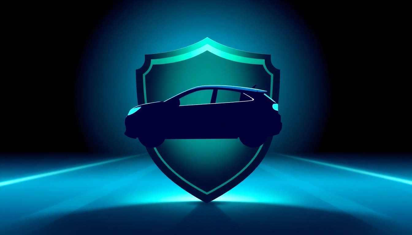 Logo of a vehicle service contract provider showcasing a vehicle silhouette and shield, symbolizing protection.