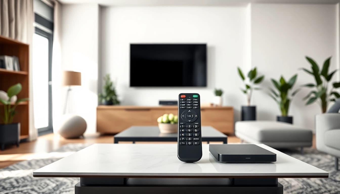Steuere deinen Fernseher mit dem Samsung BN59-01358D, während du in einem modernen Wohnzimmer sitzt.