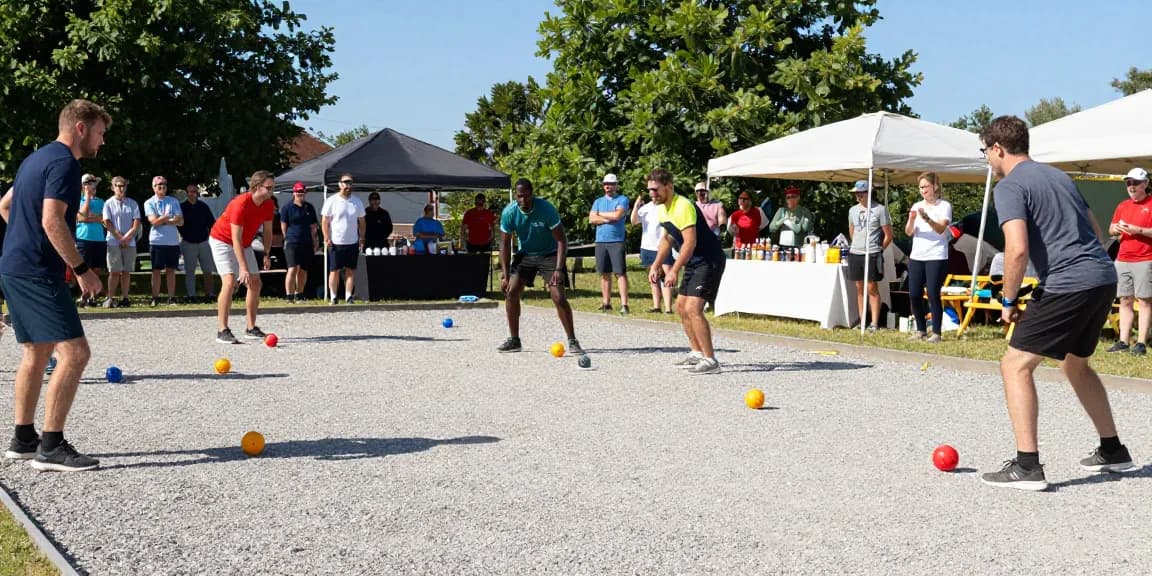 Aktivitas kompetisi petanque di fopikotapalopo.org dengan atlet beragam, suasana meriah, dan penonton antusias.