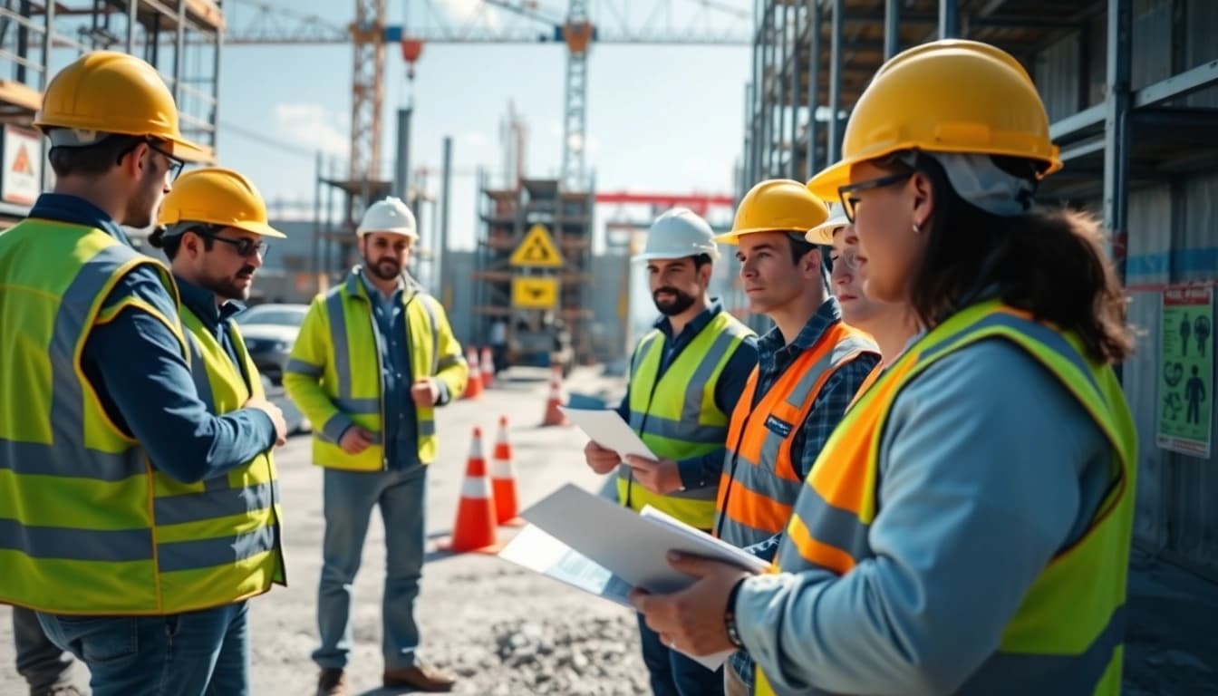 Engage in effective construction site safety training with professional techniques and vibrant visuals.