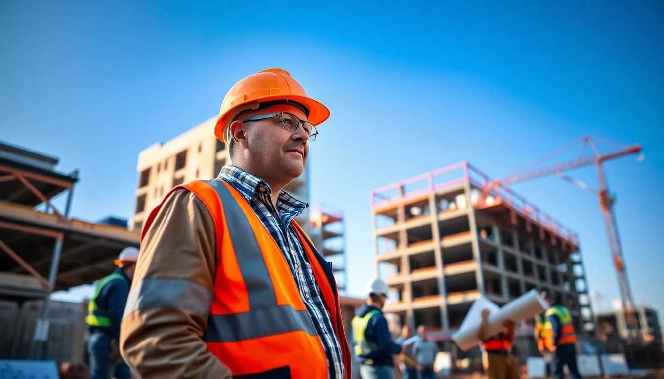 Manhattan Commercial General Contractor engaged with team at construction site, showcasing expertise.
