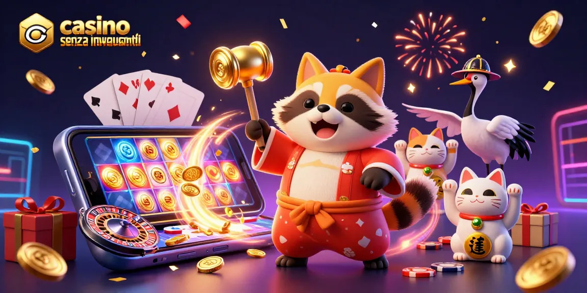 Gioca nei migliori casino senza invio documenti con un tanuki fortunato e slot scintillanti.