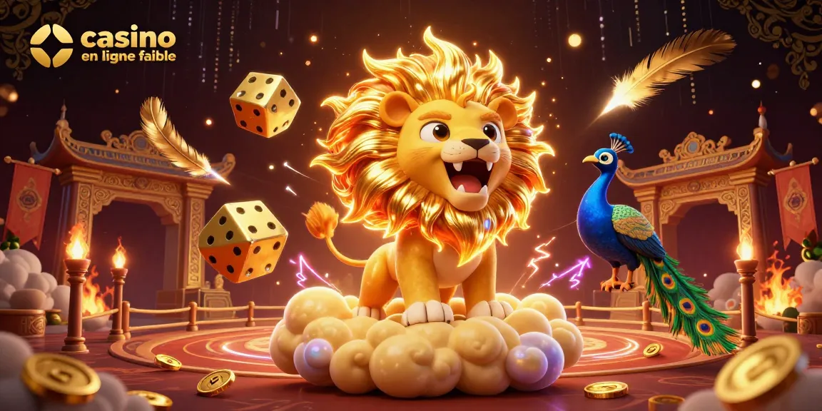 Jouez à des jeux au casino en ligne fiable sous un soleil lion triomphant.