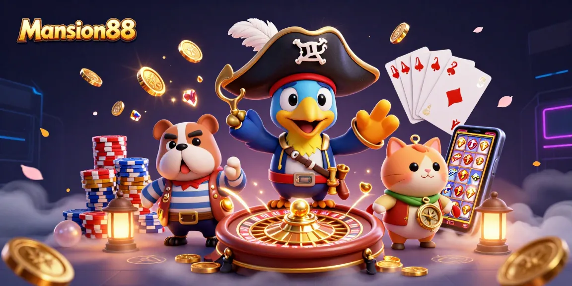 Mansion88 offers exciting casino action featuring vibrant game elements and characters for a thrilling experience.