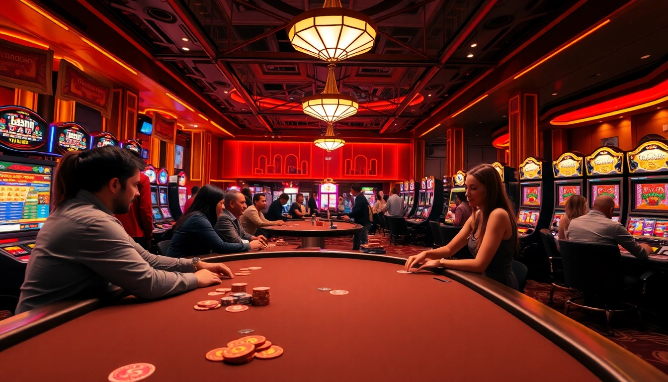 Spannende Spielerfahrung beim casino spielen online in einem lebhaften Casino.