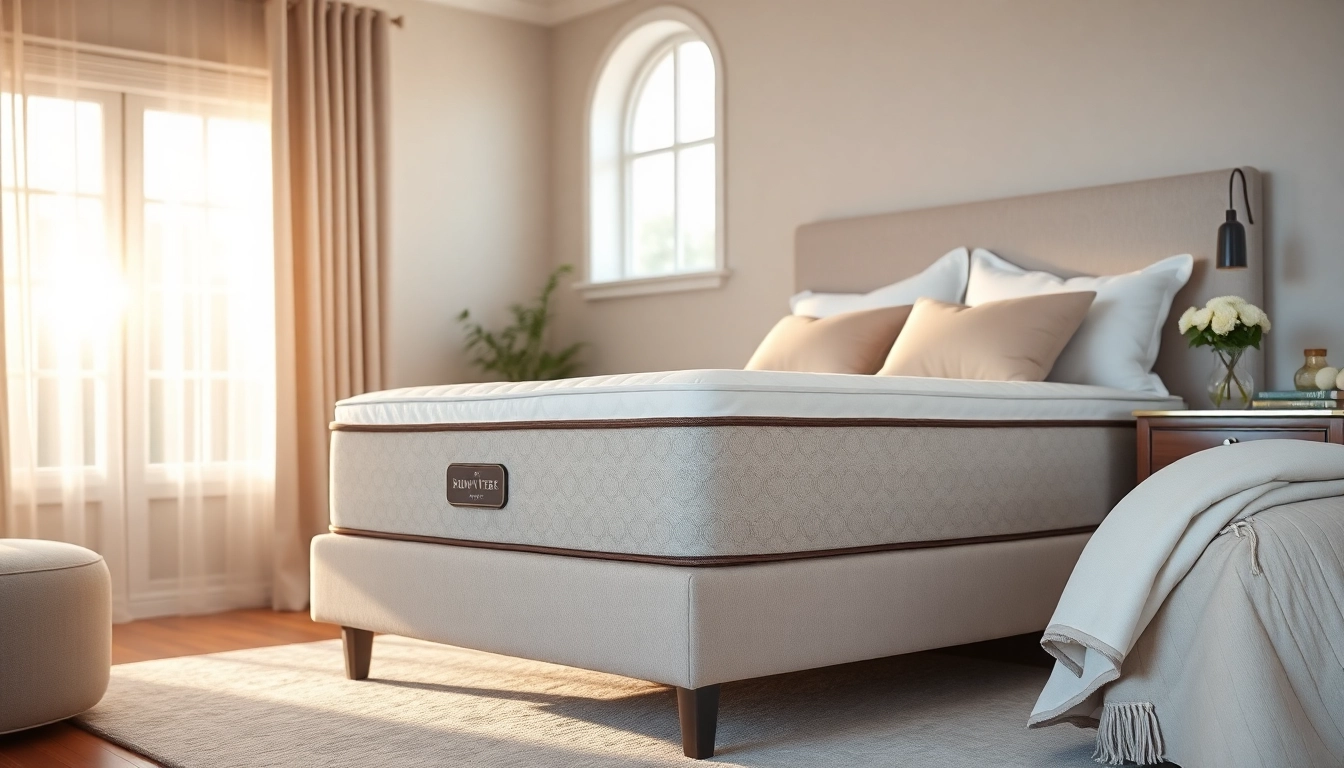 Stern and foster box spring showcased elegantly in a cozy bedroom setting