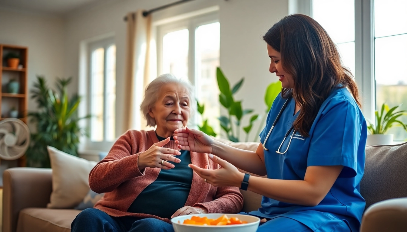 Caring home environment featuring support for care at home with a compassionate caregiver.