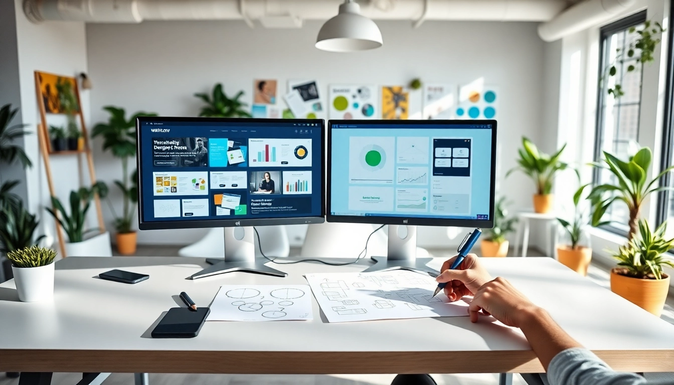 Webflow Agentur im kreativen Büro mit modernen Designs und energischer Atmosphäre.
