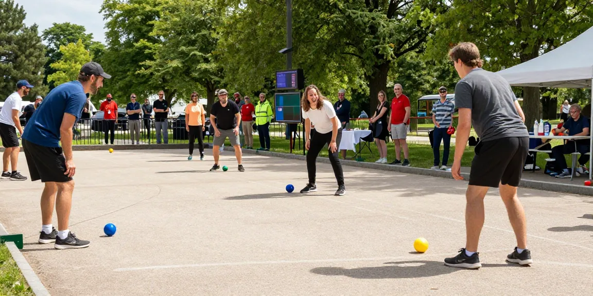 Pemain petanque di fopikotabitung.org bermain di lapangan terbuka dengan suasana ceria.