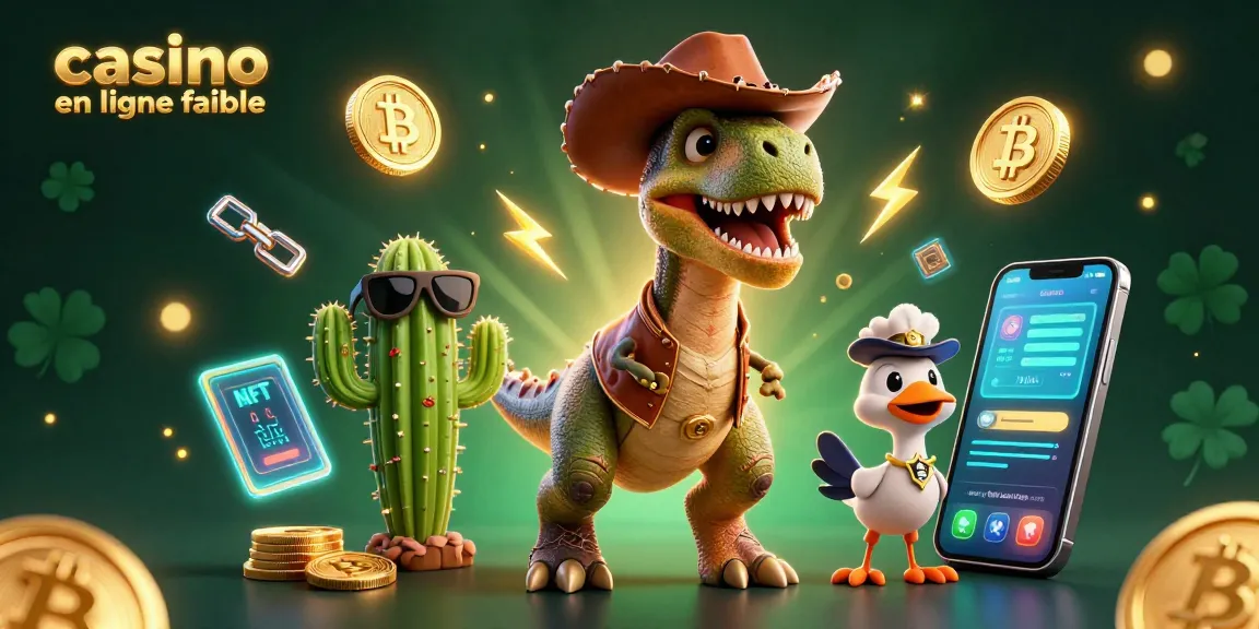 Vivez l'excitation du jeu avec un casino en ligne fiable, illustré par un dinosaure cowboy et ses amis.