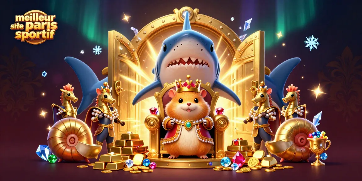 Le meilleur site de paris sportif, une illustration dynamique de jeux de casino, avec des personnages uniques et des éléments dorés.