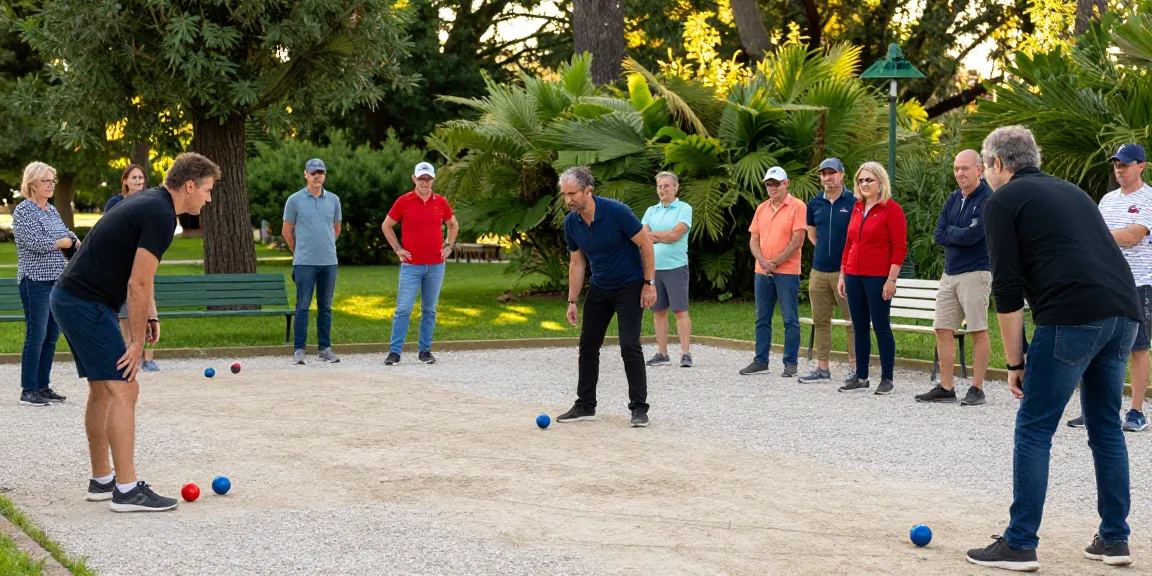 Aktivitas petanque di lapangan, pengunjung menyaksikan permainan, detail fopikotabanjarma.org yang menarik perhatian.