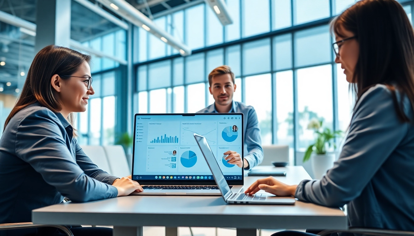 Engaging assistant for enterprise enhancing teamwork with advanced technology in a modern office.