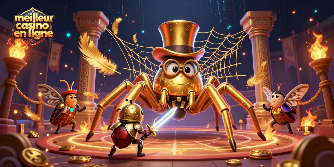 Les jeux captivants d'un meilleur casino en ligne réunissent une araignée dorée et un chevalier.