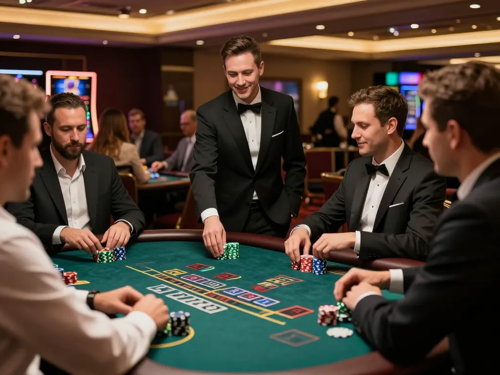 Players engaging with u888 live dealer blackjack table, showcasing strategic gameplay and exclusive casino atmosphere.