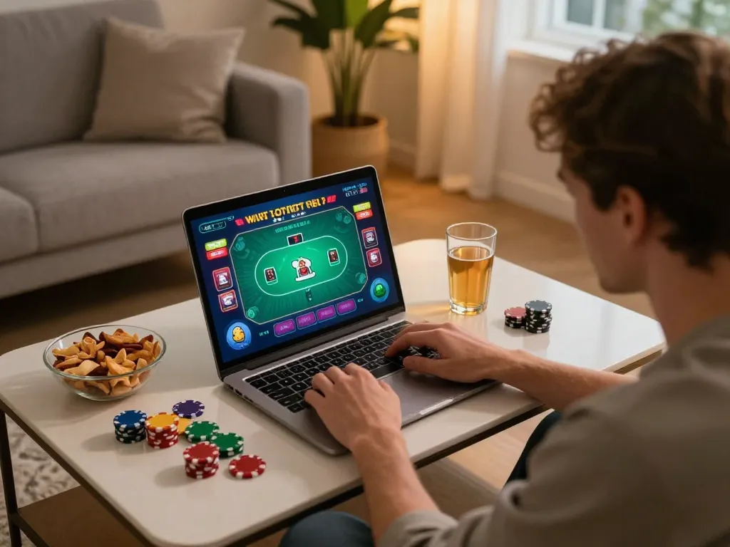 Engaging in online poker gaming session while exploring tin soi kèo for better betting strategies