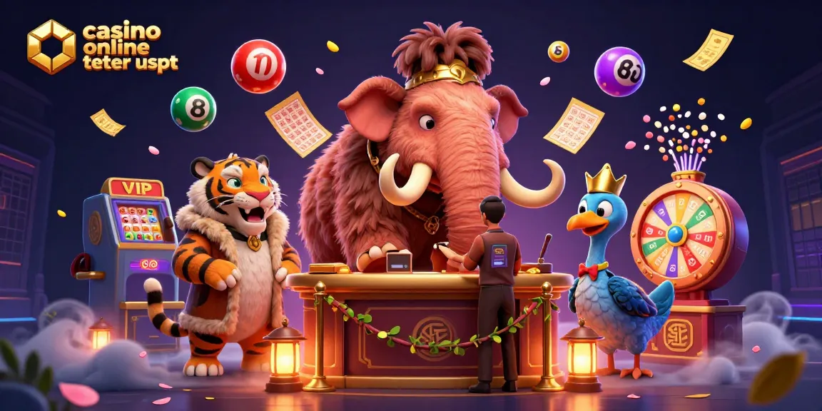 Scopri il casino online tether usdt con un mammut che controlla gli ingressi, mentre palline colorate volano intorno.