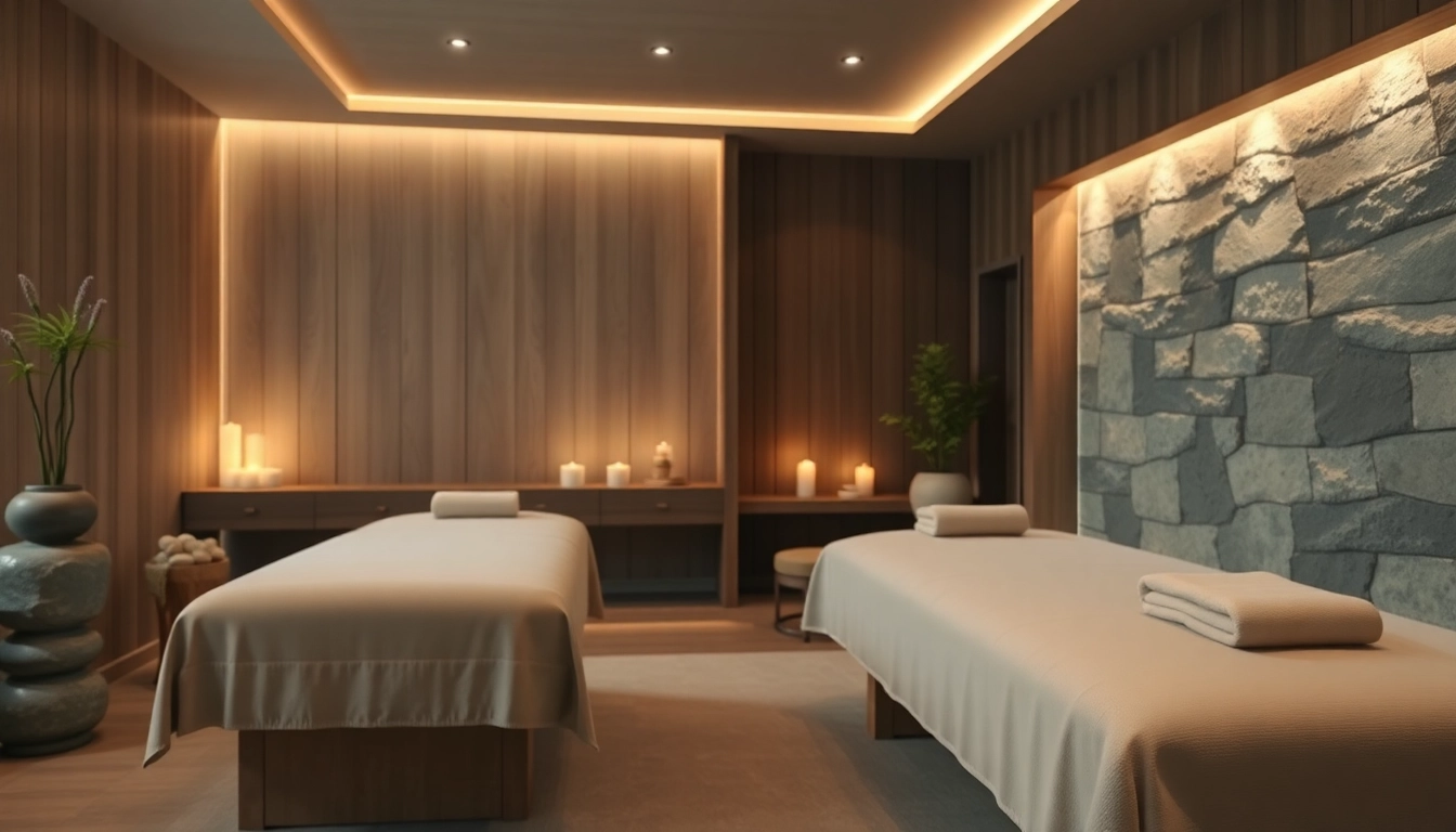 출장 massage setting with calming ambient light and inviting atmosphere
