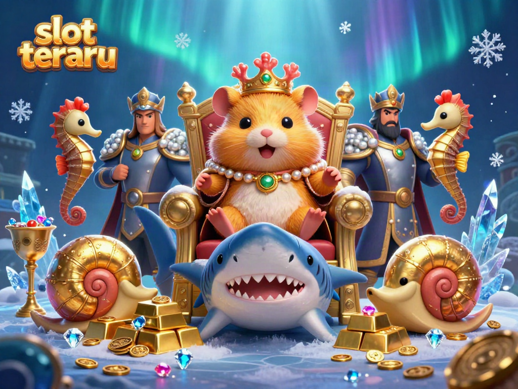 Spin to win with slot terbaru delights featuring a hamster king on his shark throne.