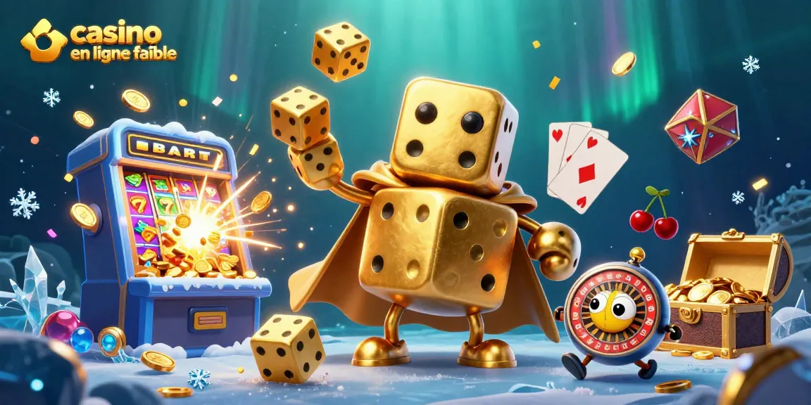 Profitez du casino en ligne fiable avec cette illustration dynamique mettant en scène un golem de dés doré.