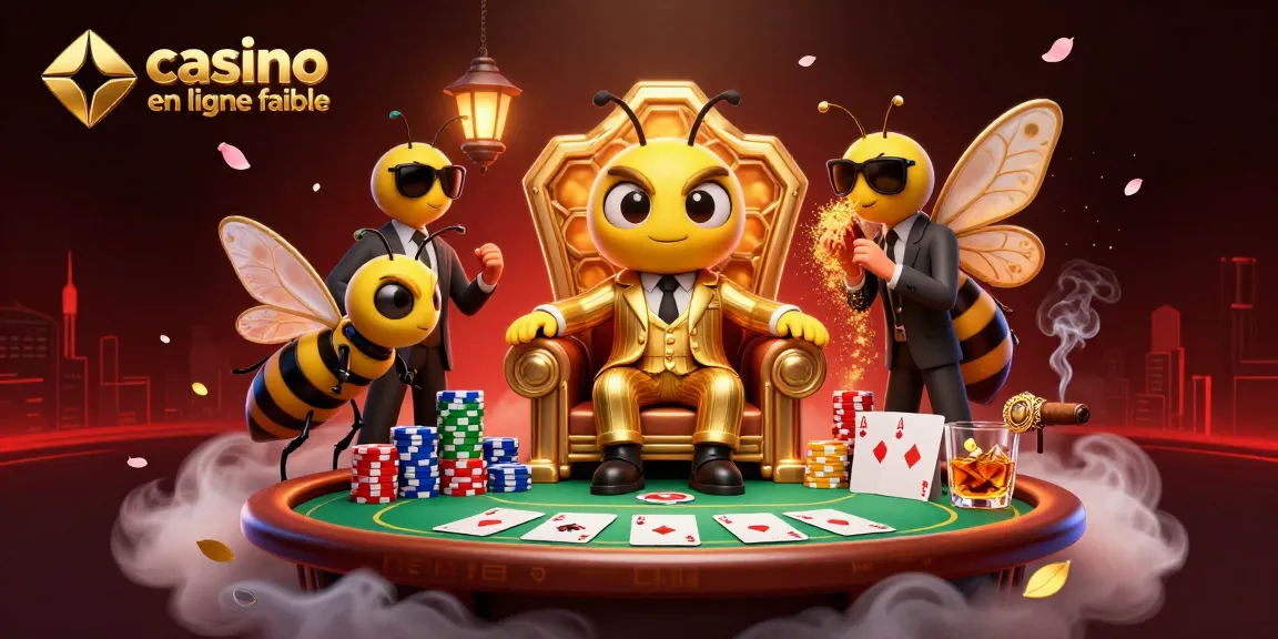 Casino en ligne fiable : illustration dynamique d'un boss de mob avec des éléments de poker entourés d'une ambiance immersive.