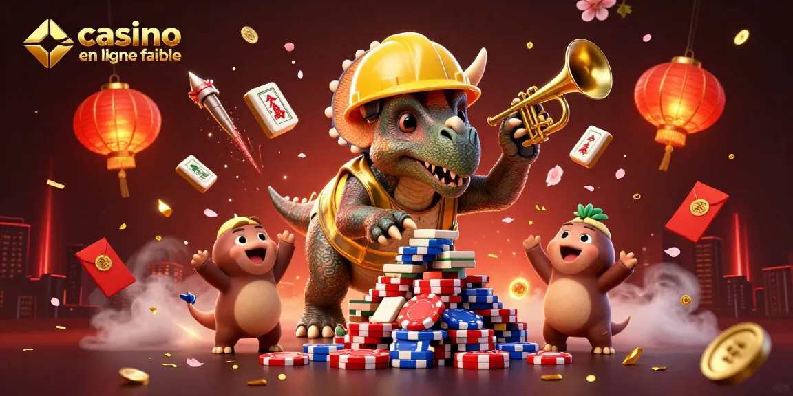 Illustration dynamique mettant en avant un casino en ligne fiable avec des personnages amusants et des éléments de jeu excitants.