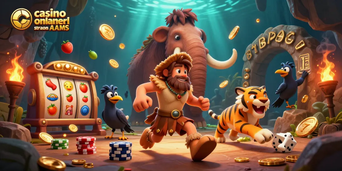Il duo preistorico di un uomo delle caverne e una tigre dai denti a sciabola gestiscono un casino online stranieri non AAMS.