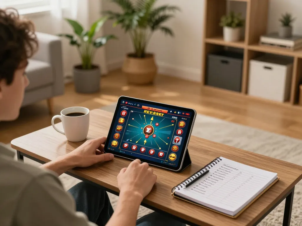 Engaging with top quality widgets through an online casino setup at home.