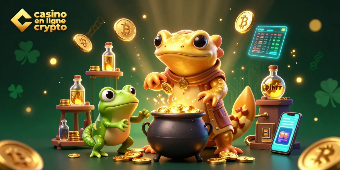 Jouez dans un casino en ligne crypto avec des personnages colorés transformant des métaux en pièces d'or, Bitcoin et Ethereum inclus.