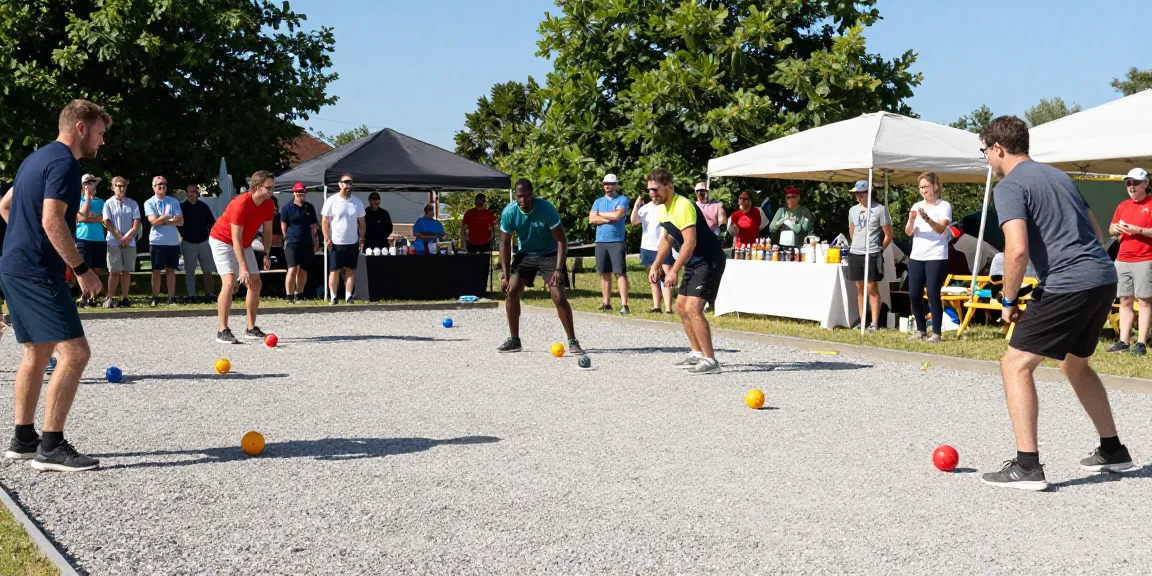 Aktivitas kompetisi petanque di fopikotapalopo.org dengan atlet beragam, suasana meriah, dan penonton antusias.