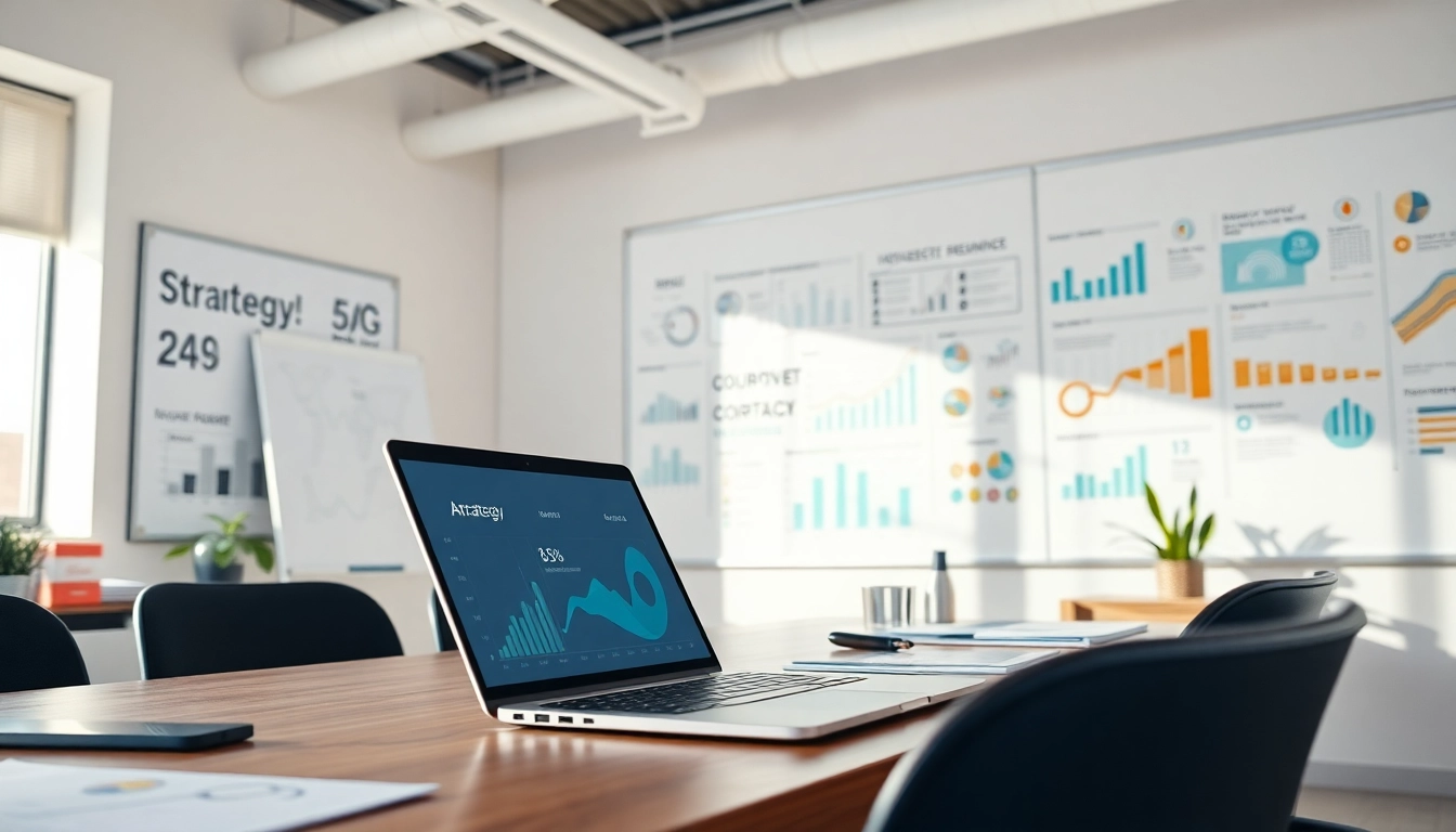 Utilizing AI for competitor analysis in a modern office setting.