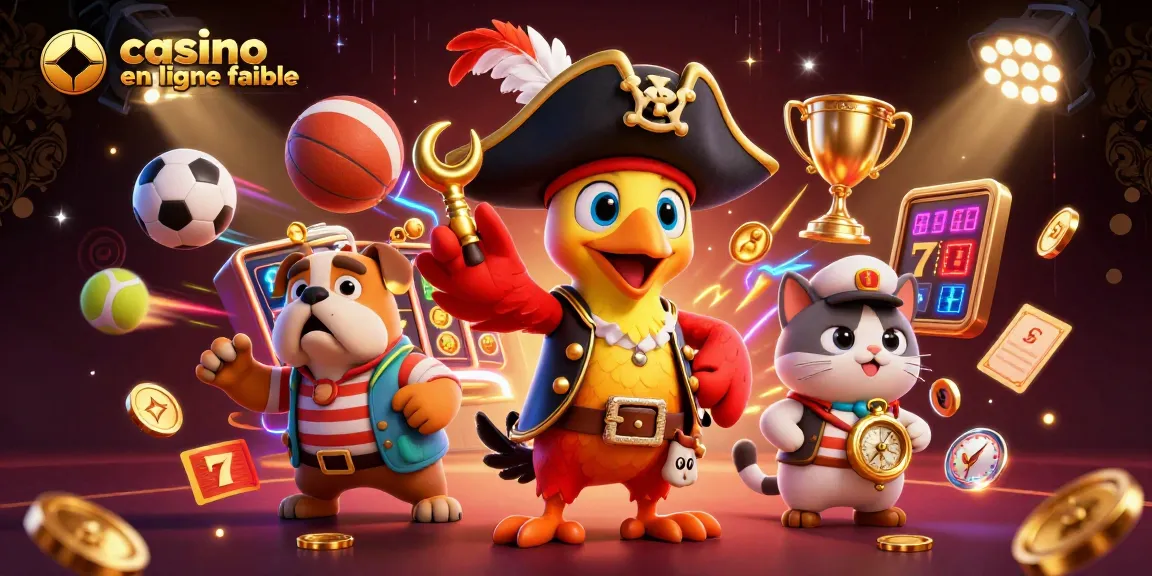 Le casino en ligne fiable présente une illustration dynamique avec des personnages de pirate et des éléments de jeu