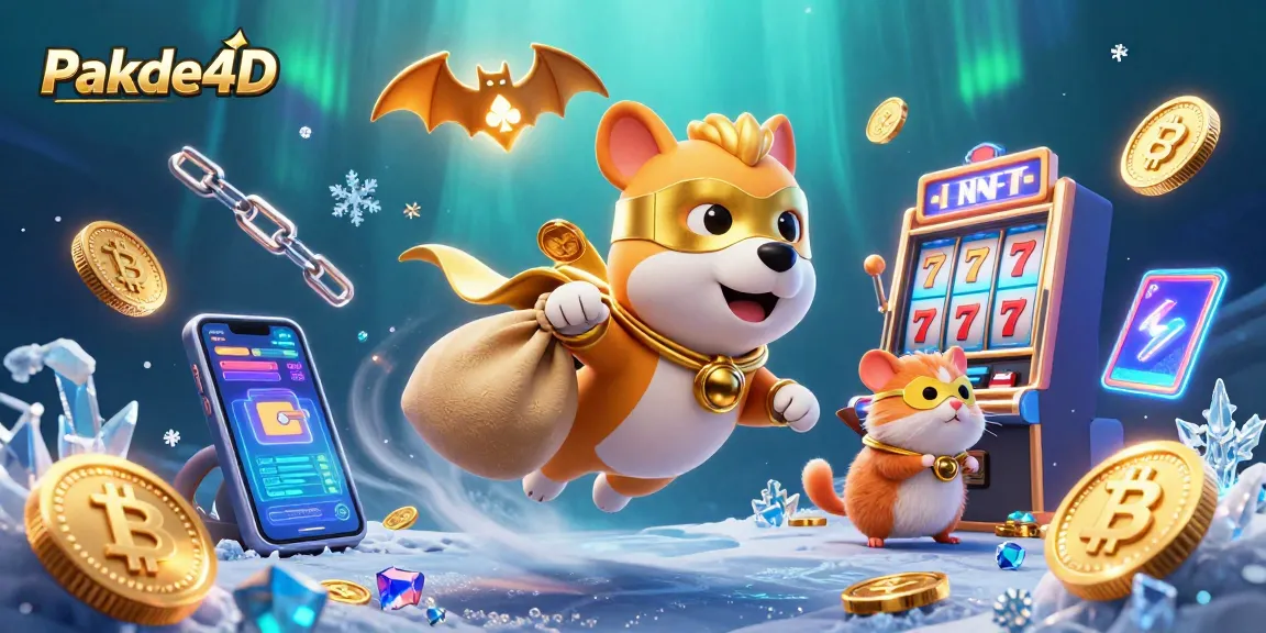 Engage in thrilling gameplay with Pakde4D as a superhero dog and sidekick navigate a vibrant casino scene.