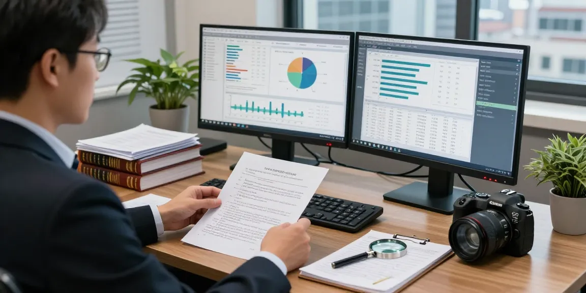 Aktivitas auditor forensik di aafikotabogor.org dengan dokumen dan alat analisis.