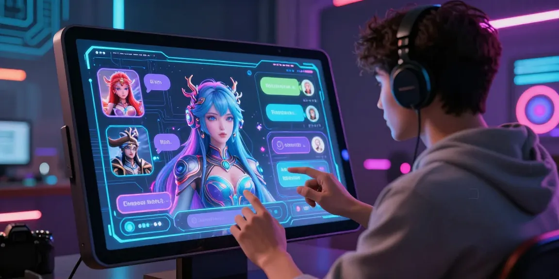 Engaging crushon ia character AI chat scene with user and vibrant avatar interaction