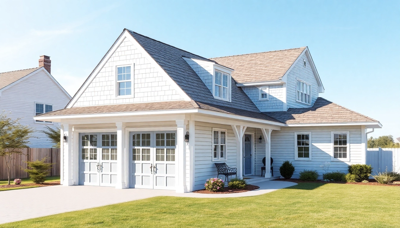 Enhance your cape cod home addition with a beautifully designed garage and inviting landscape.