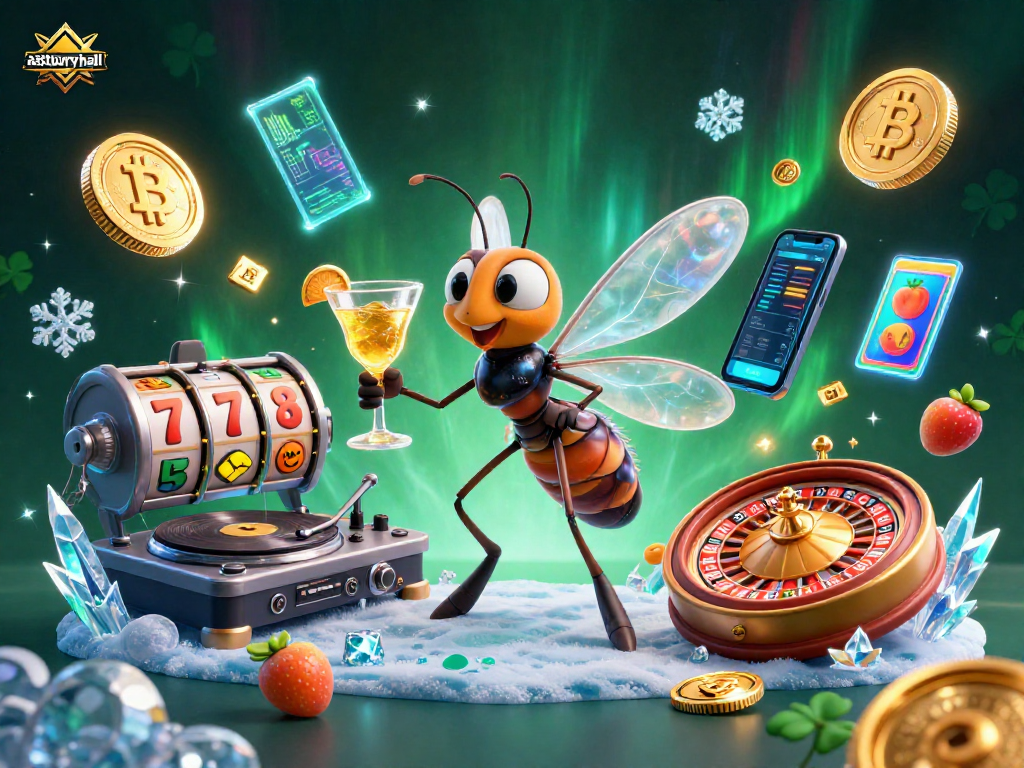 Experience the gaming excitement at astburyhall with a vibrant 3D casino illustration showcasing thrilling characters and elements.