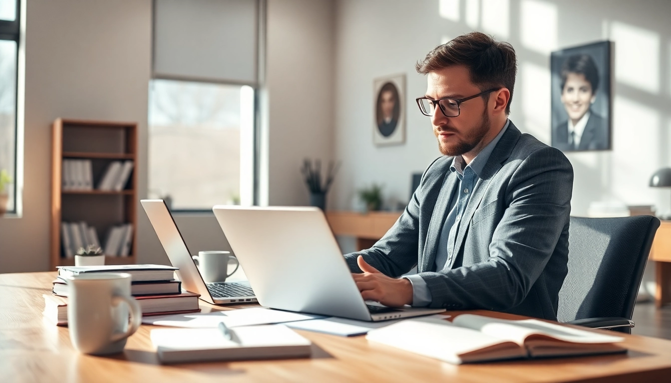 Highlighting effective seo copywriting services, a professional writer reviews drafts in an engaging setting.