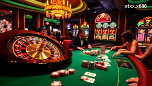 Experience the thrill of winning at https://xx88.bar/ with vibrant casino tables and exciting roulette wheels.