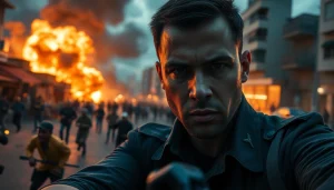 Intense action from Bayside Boom showcasing Orlando Black in a tense confrontation against chaos.