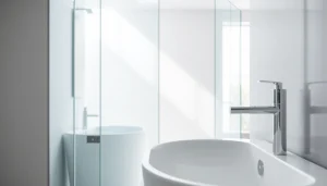 Genießen Sie die elegante sonni Duschkabine in modernem Badezimmerdesign mit sanften Lichtakzenten.