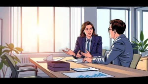 카드 한도 현금화 관련 상담을 진행 중인 금융 컨설턴트의 모습.