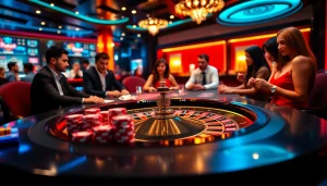 Marvelbet brings the thrill of casino gaming to life with vibrant game tables, colorful chips, and roulette wheels.