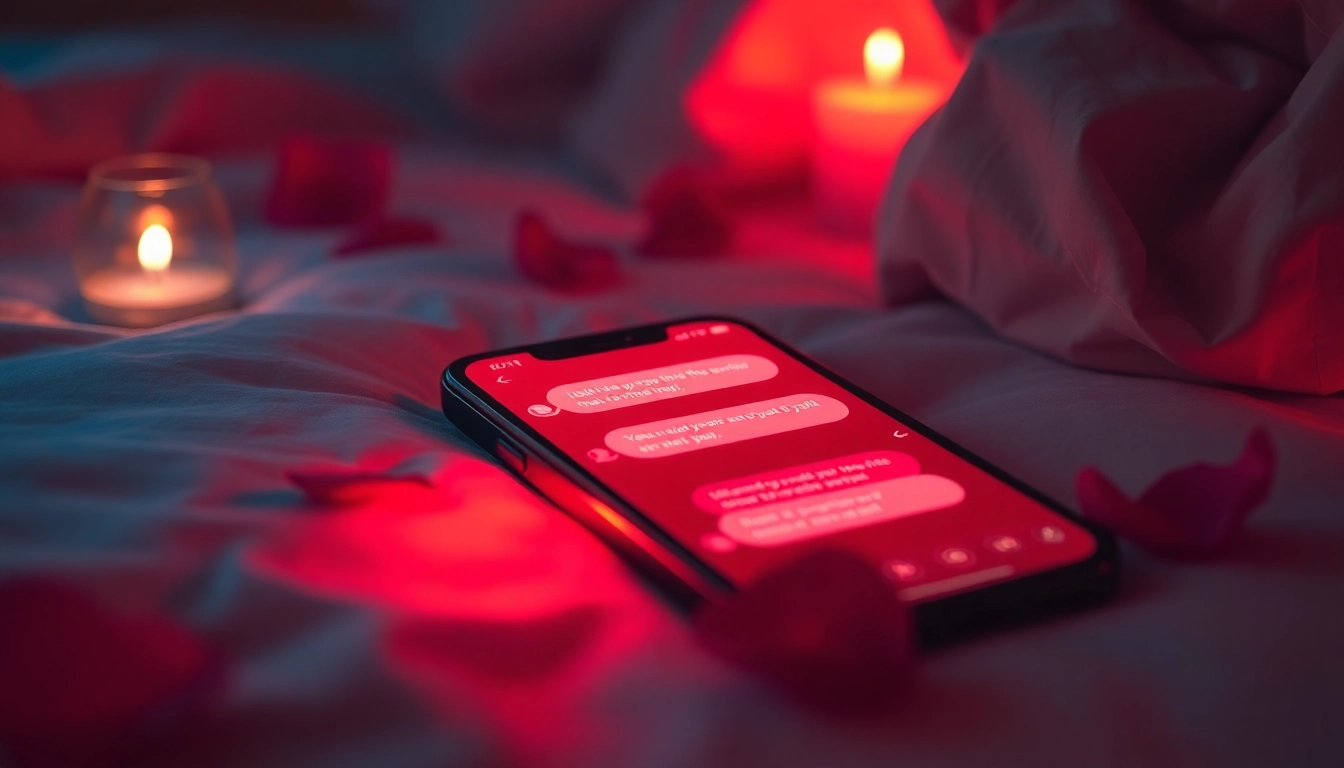 Engaging AI sexting conversation on a smartphone amid romantic ambiance.