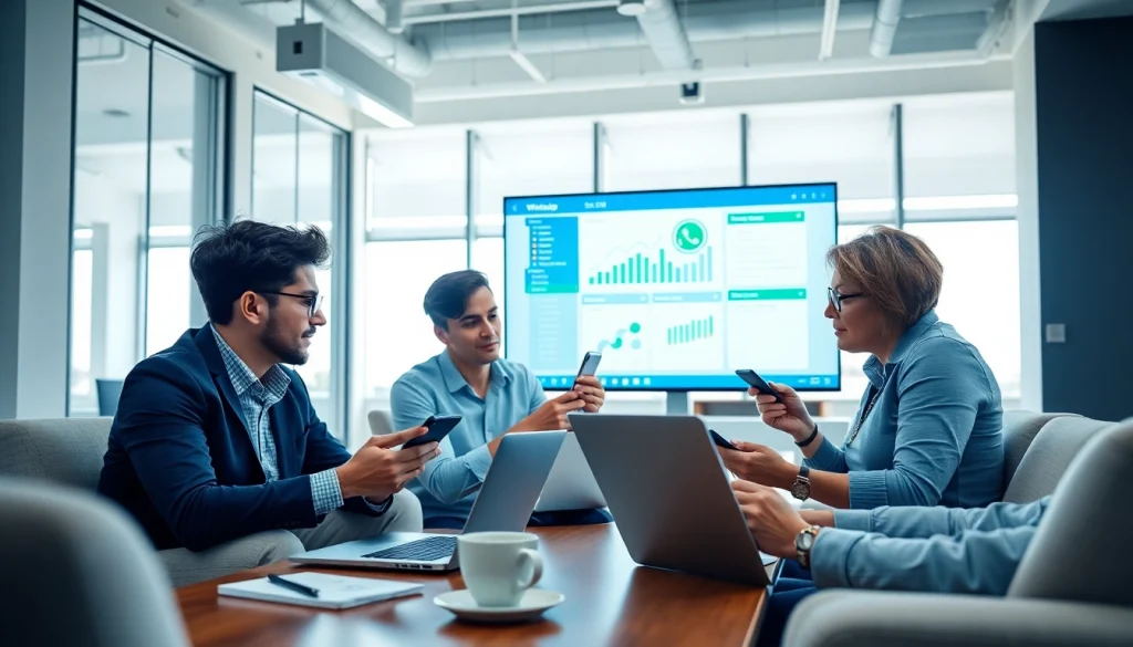 Enhance business communication efficiency with WhatsApp Smart CRM showcased in a professional environment.