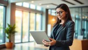 Job Search scene featuring a focused professional exploring job listings on her laptop.
