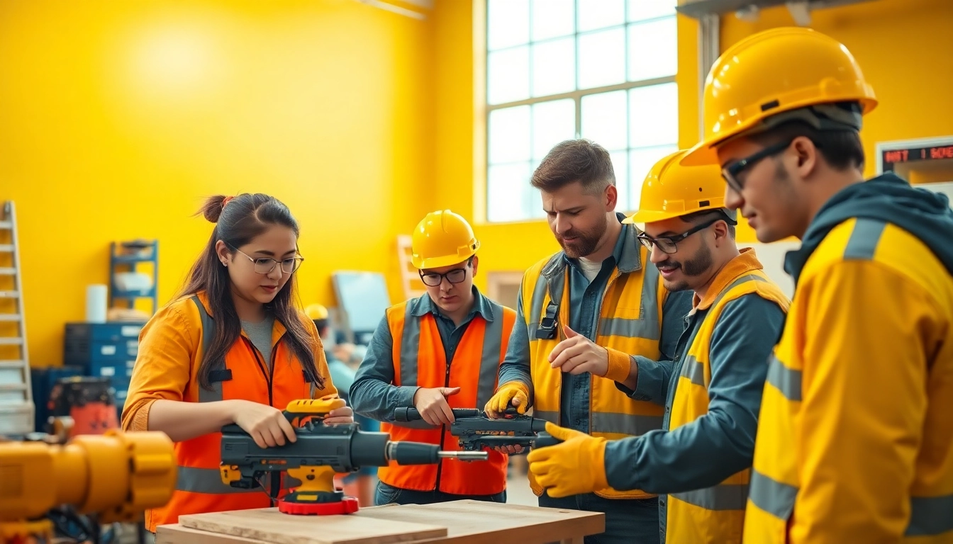 Students in a construction trade school in Texas engaged in practical training and skill development.