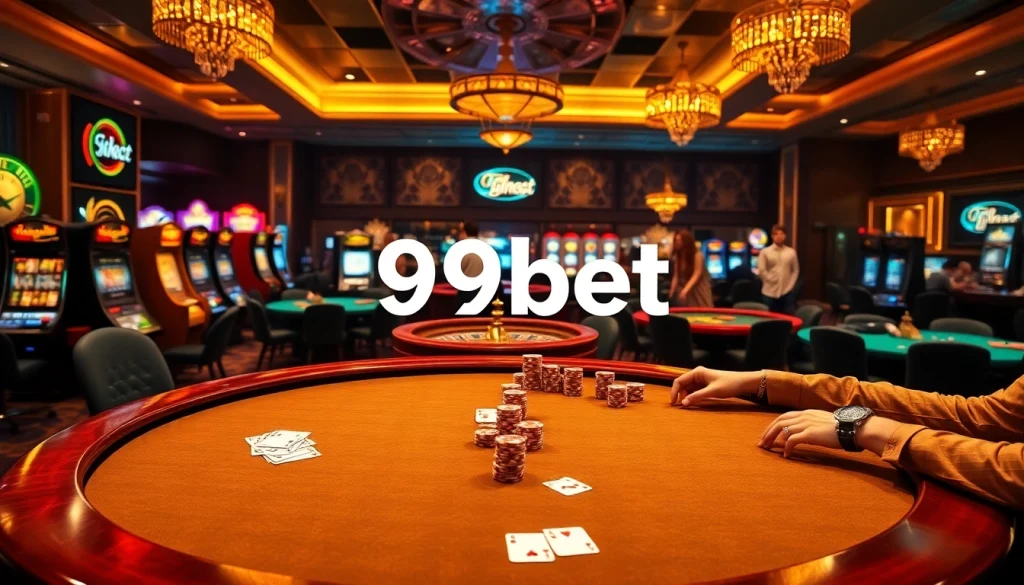 Exciting view of high-stakes gaming at 89bet casino with poker chips and cards.