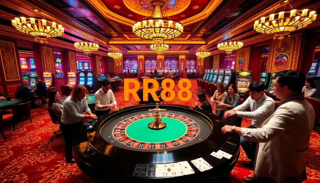 Experience the thrill of gambling at RR88 with exciting casino tables and engaging players.