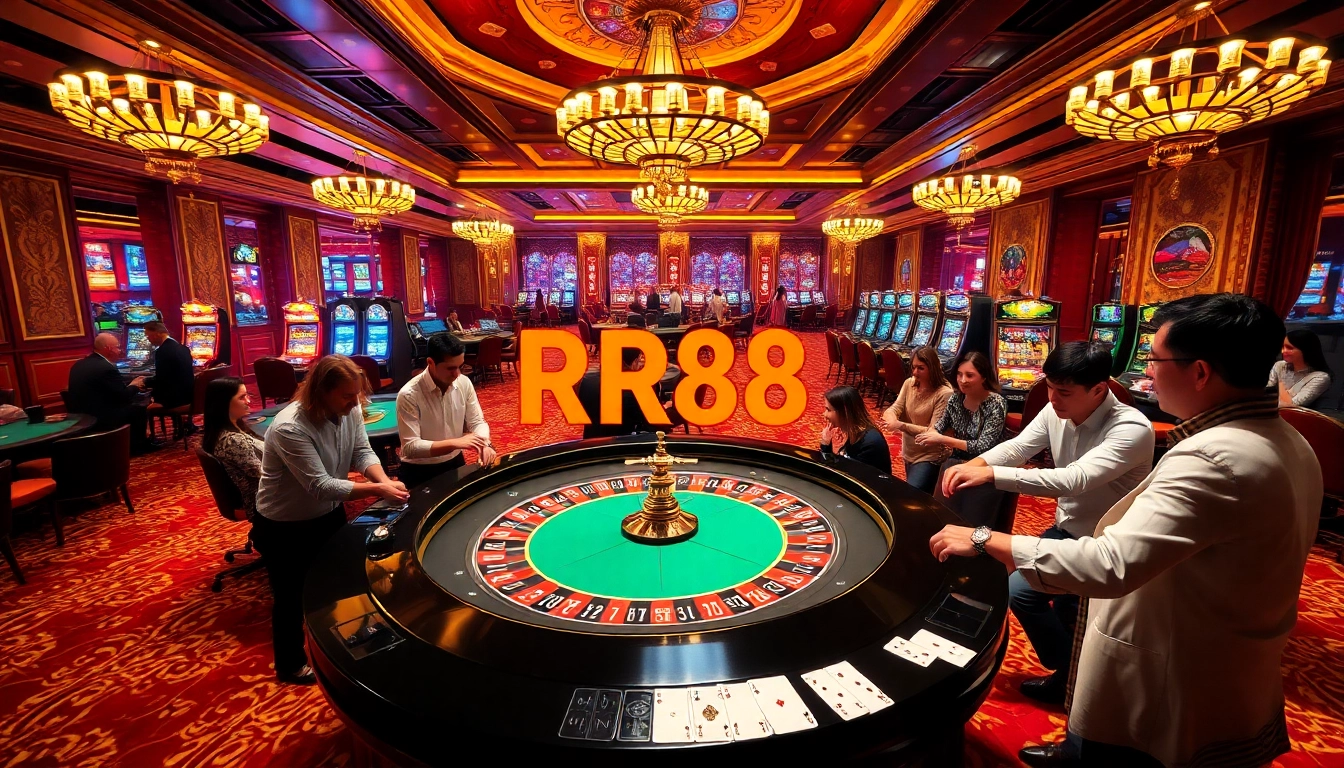 Experience the thrill of gambling at RR88 with exciting casino tables and engaging players.
